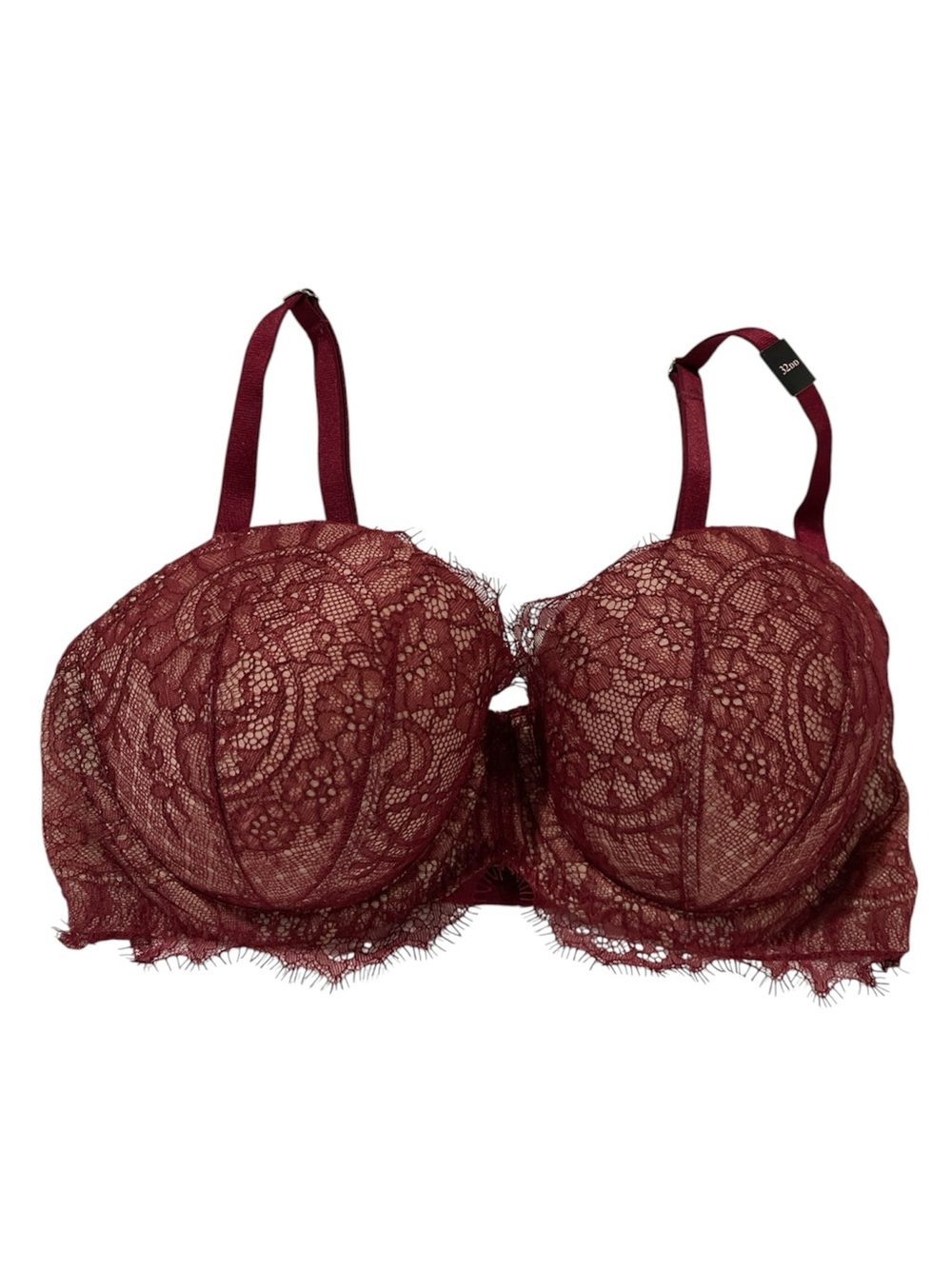 Victoria’s Secret Dream Angels Burgundy Lace Lined Demi Bra | 32DD
